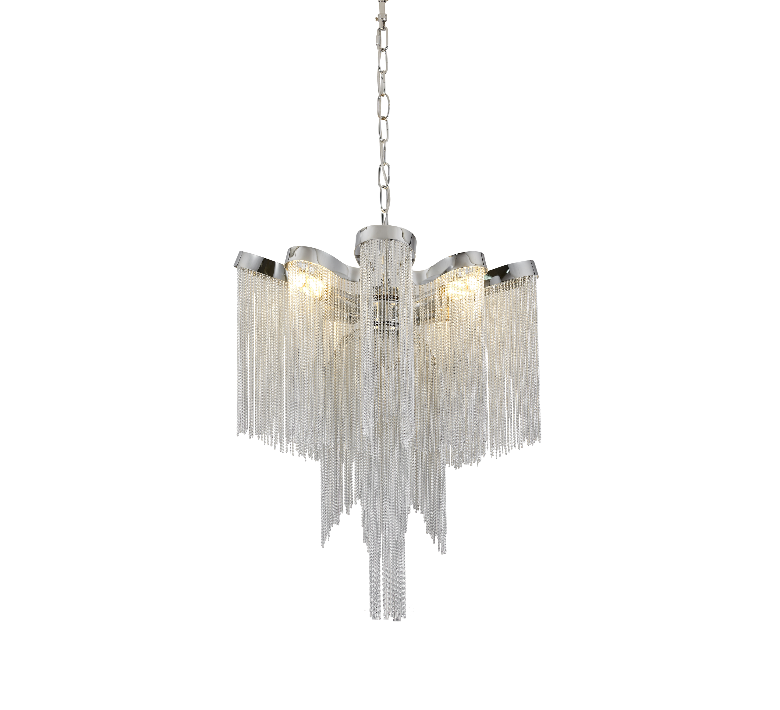 Candelabru Aurora, 4xE14, Diametru 43 cm, Inaltime 68 cm, Crom Lucios, Metal