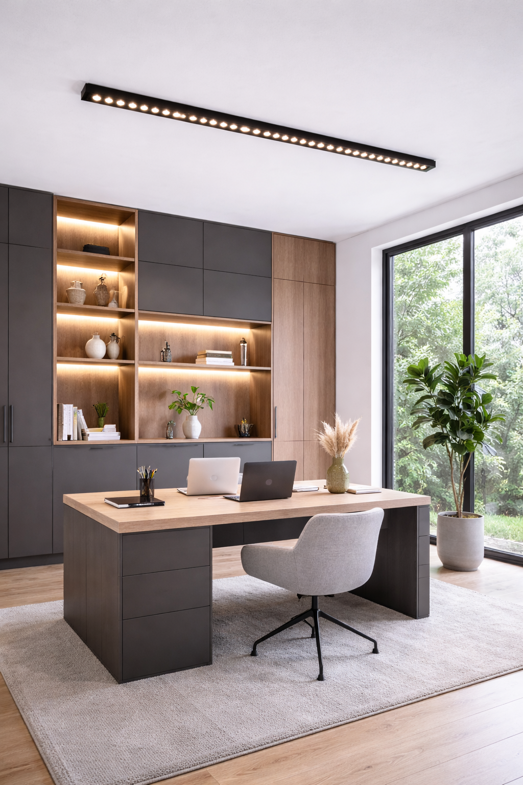 Proiector LED Liniar Aplicat Grila 72W, Lumina Neutra 4000k, 90 surse, 2.4 metri - imagine 3