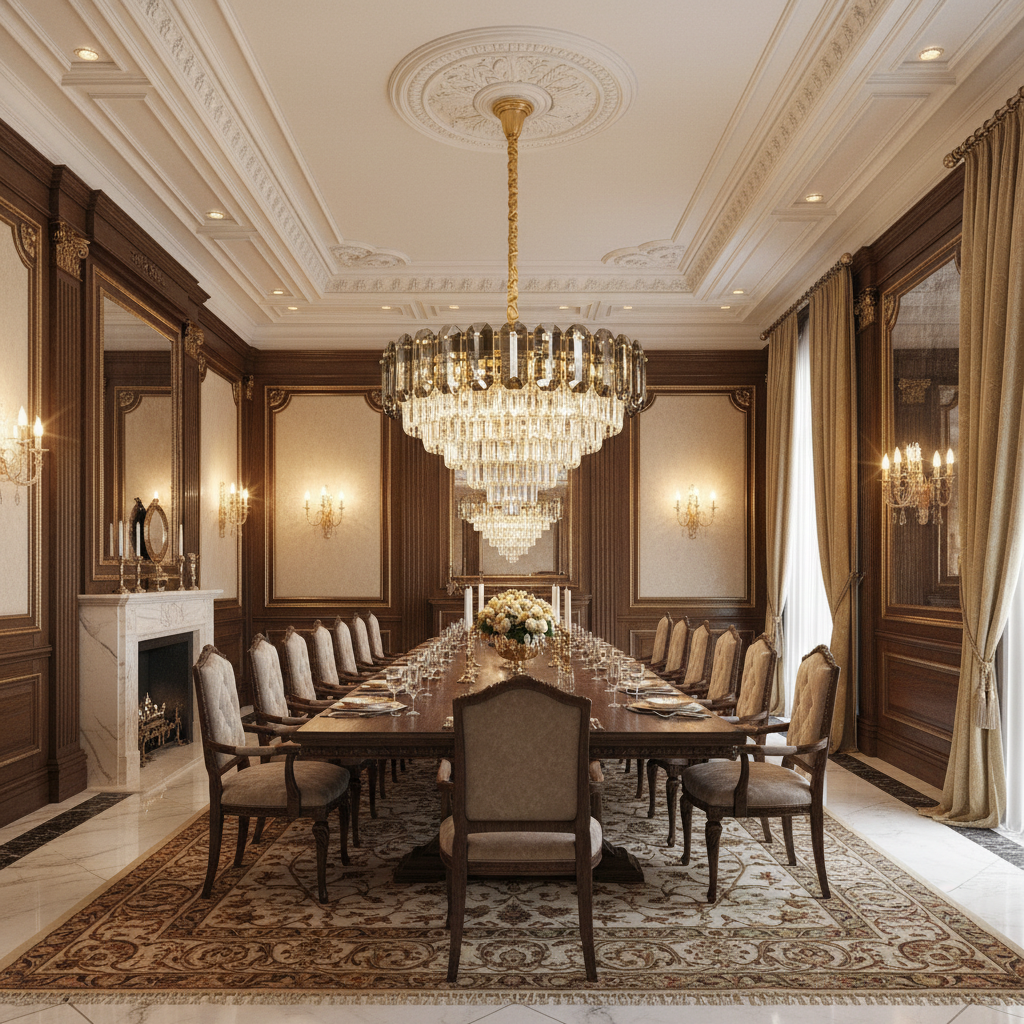 Candelabru Cristal AURUM Magno 12xE14, Diametru 60cm, Inaltime 40cm, Auriu Lucios, Inaltime Reglabila, Design Elegant - imagine 2
