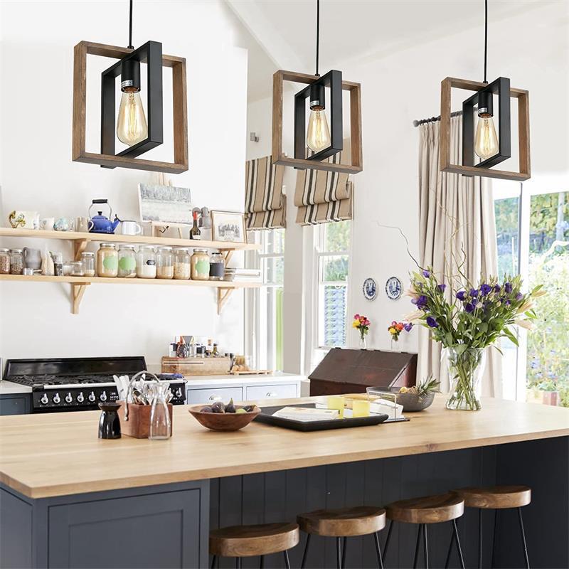 Lustra Vintage LV560/1BK, 1xE27, Rustic Barn, Lemn si Metal, Negru - imagine 3