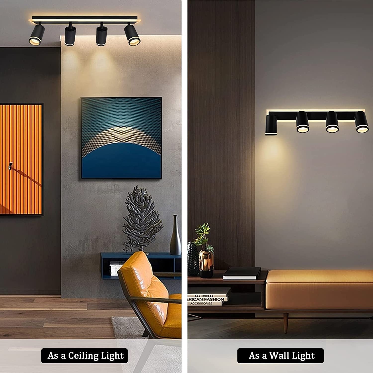 Lustra LED Ellen 46W Lumina Rece/Calda/Neutra Proiector Reglabil Acril si Metal Negru - imagine 3