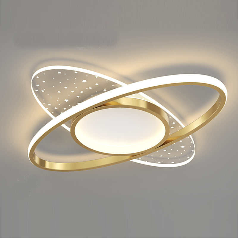 Lustra LED cu telecomanda VARIO 111W, Oval , lumina Rece/Calda/Neutra, Dimabila, Auriu - imagine 2