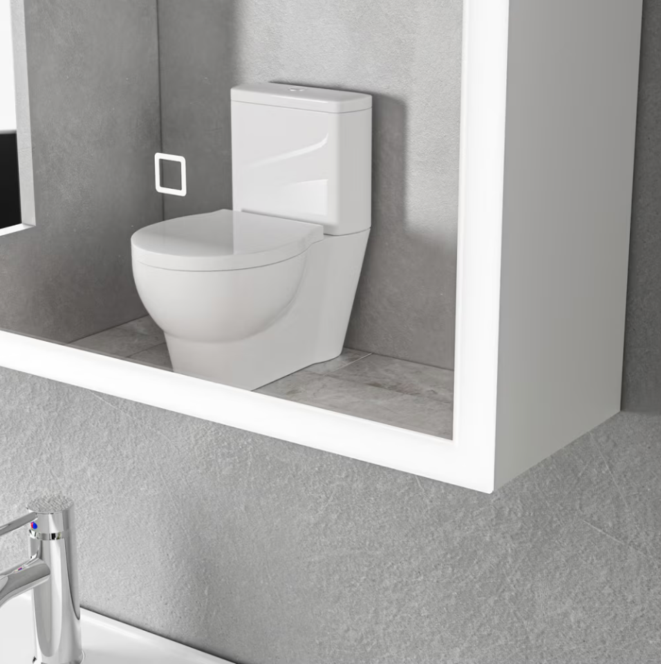 Oglinda LED cu Dulap MODA 80x70 cm Alb Iluminare Perimetrala si Senzor Touch - imagine 4