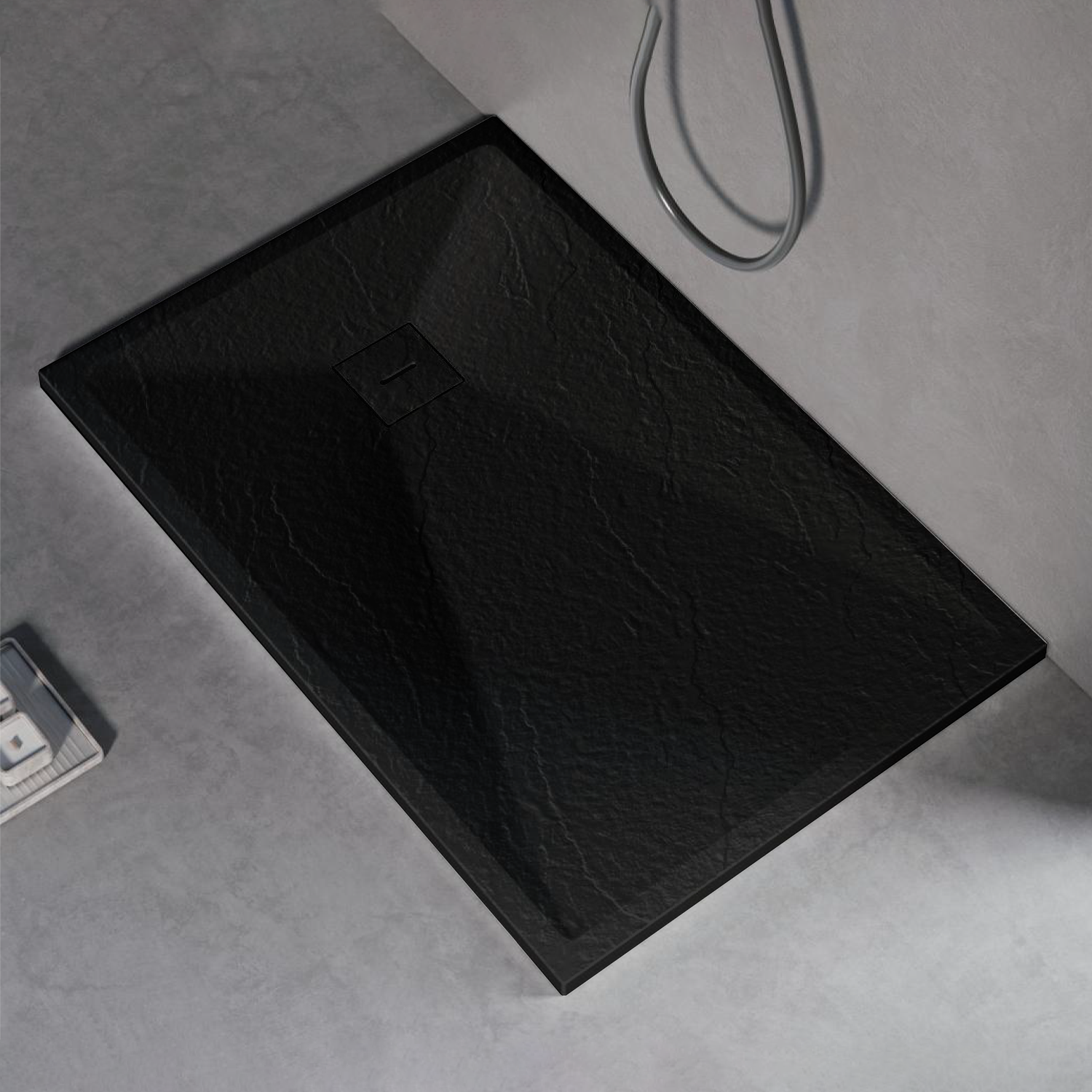 Cadita de dus dreptunghiulara 80×120 cm, slim 3 cm, negru