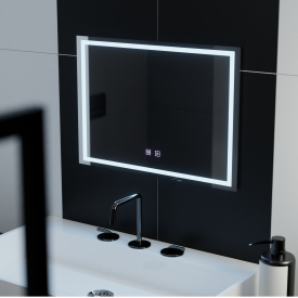 Oglinda LED Rectangulara, 70x50cm, RADIANTE Touch , Sistem Dezaburire, Dimabila