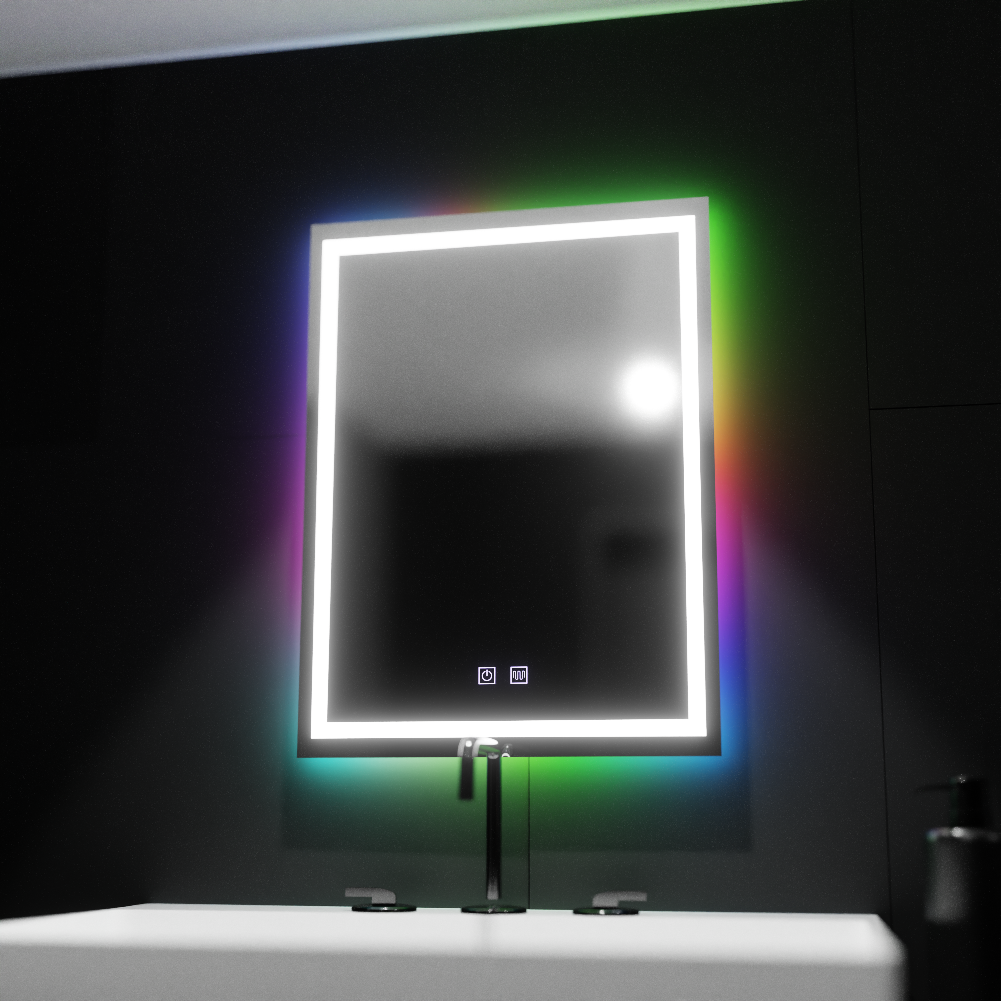 Oglinda LED Rectangulara 60X80cm, Spectrum Touch, RGB, Sistem Dezaburire - imagine 3
