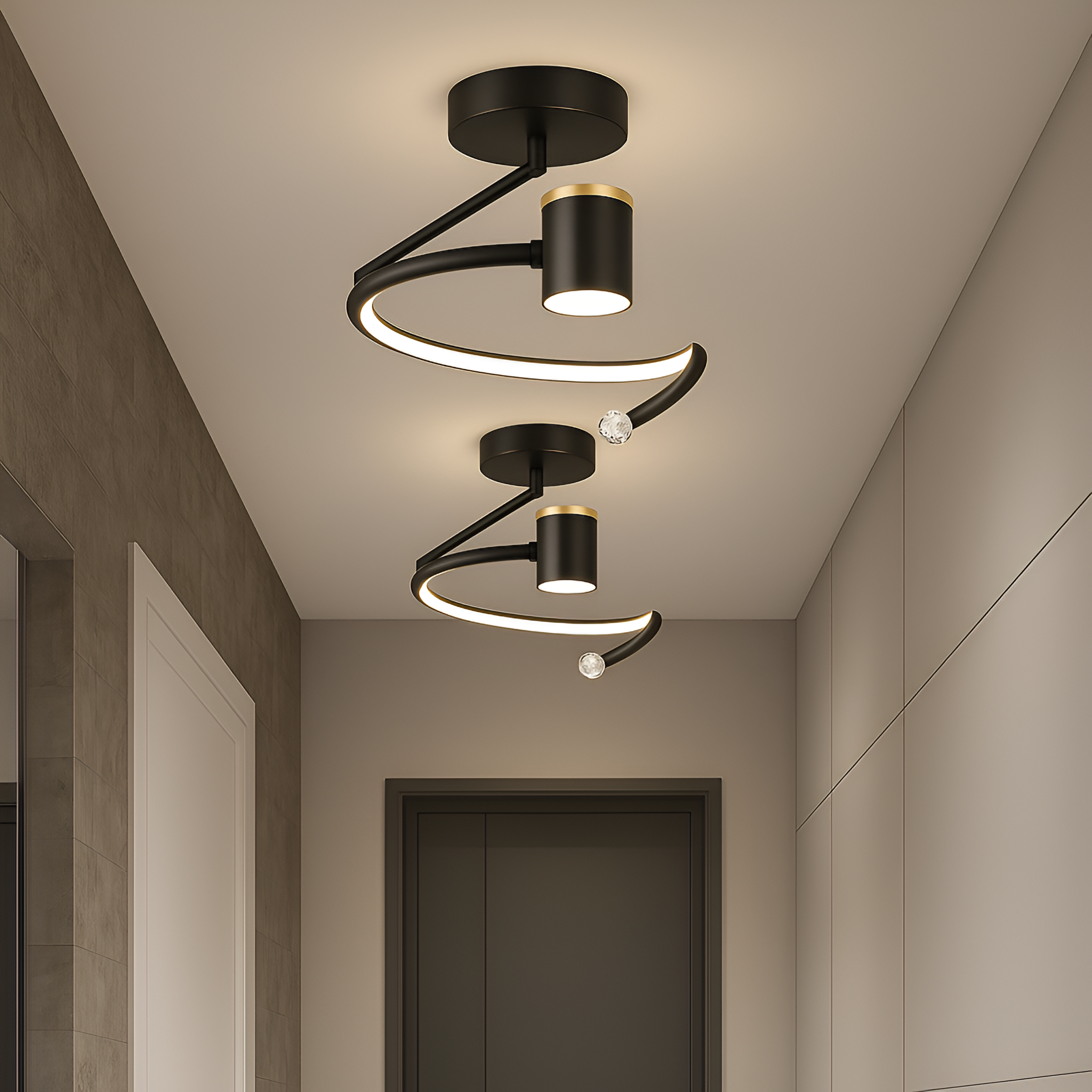 Lustra LED, 34W, Diametru 24cm, lumina Rece/Calda/Neutra, Negru - imagine 3