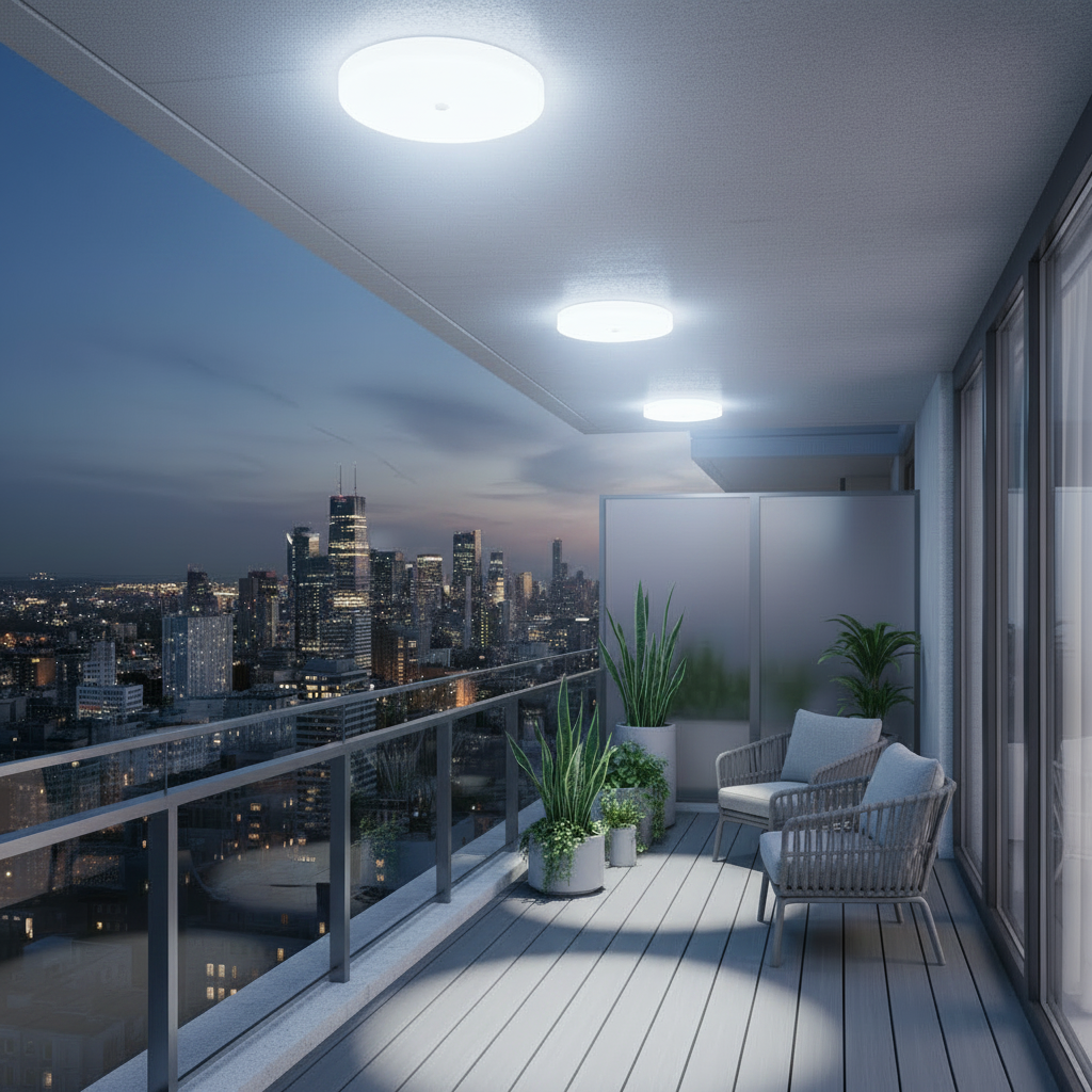 Plafoniera LED PL8001, D22cm, IP44, 8W, Lumina Rece 6000k, Plastic, Alb - imagine 2