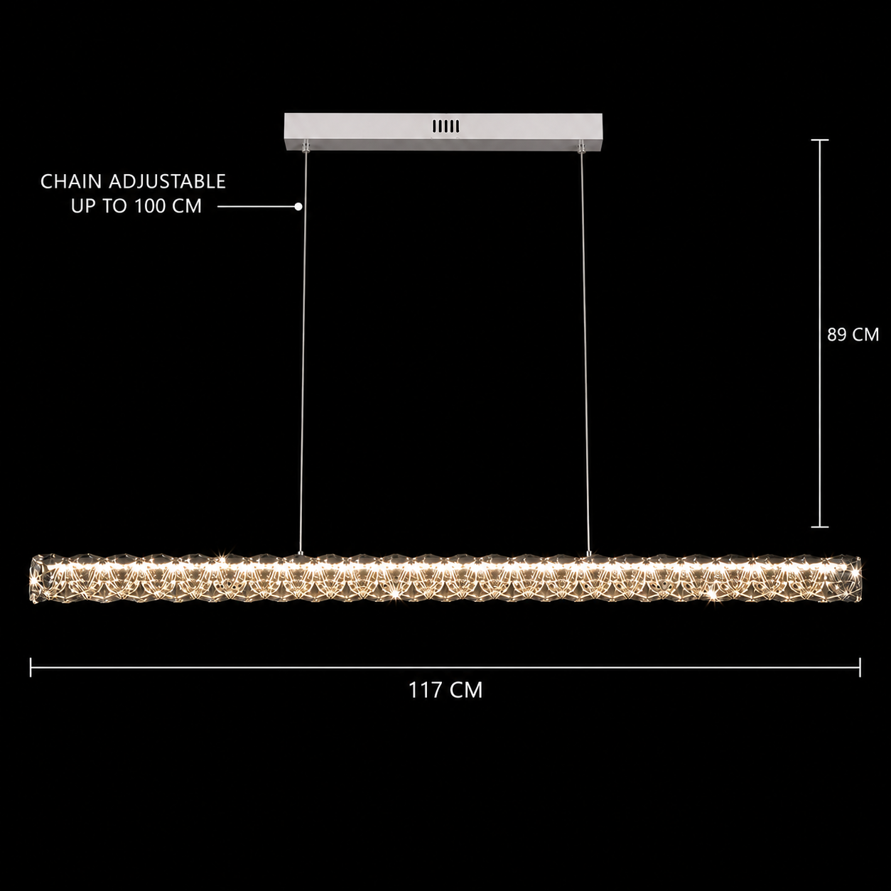 Lustra LED cu telecomanda KANGNING, 3000K/4000K/6000K, 120W, Metal si Acrilic, Alb - imagine 4